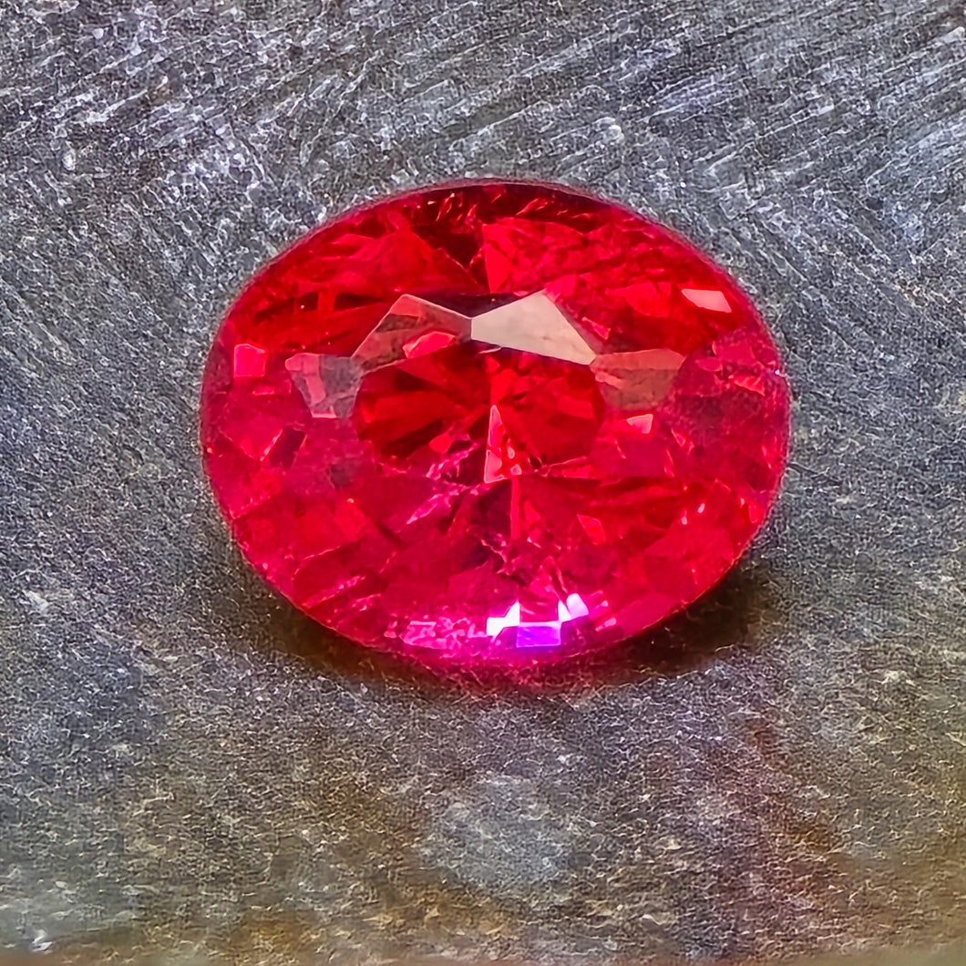 0.95 Carat Oval Red Spinel from Mahenge Tanzania