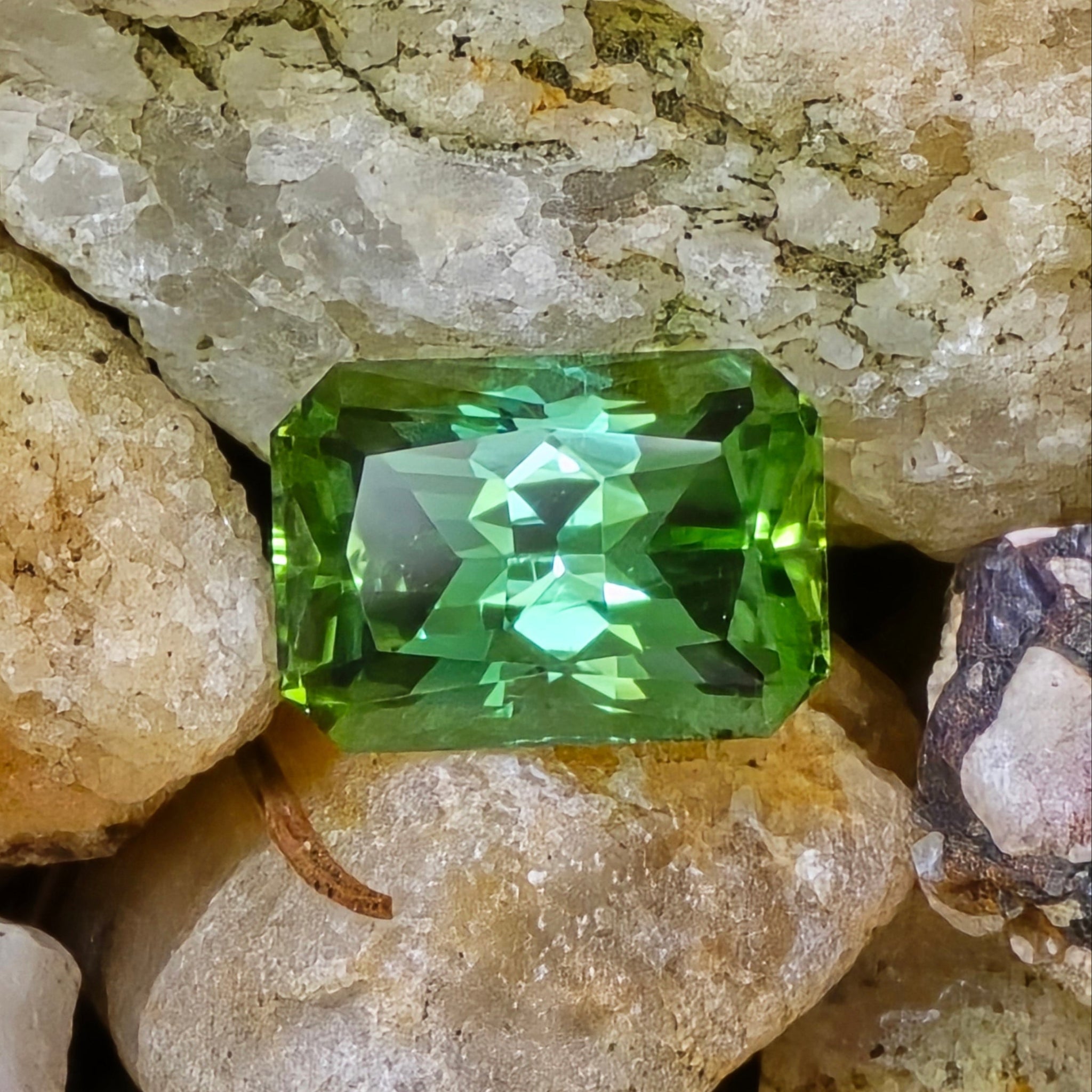 radiant cut green quartz