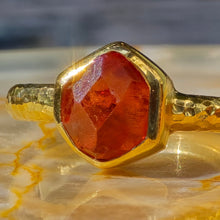 Load image into Gallery viewer, 22K yellow gold spessartite garnet crystal ring