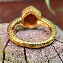 Load image into Gallery viewer, Back view of 22K spessartite garnet crystal ring