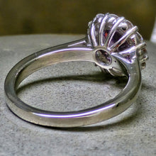 Load image into Gallery viewer, 1.45 Carat Lavender and Diamond Halo Ring in Platinum