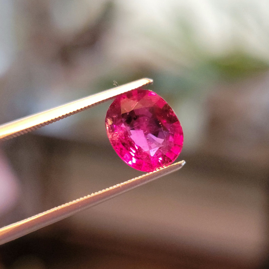 2.11 Carat Oval Untreated Red Ruby from Thailand with GIA Report