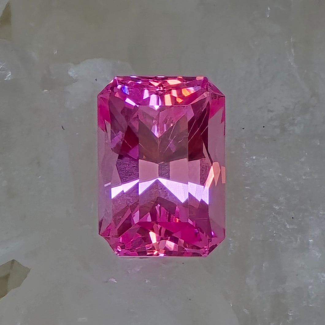 0.60 Carat Radiant Cut Hot Pastel Pink Spinel from Mahenge Tanzania