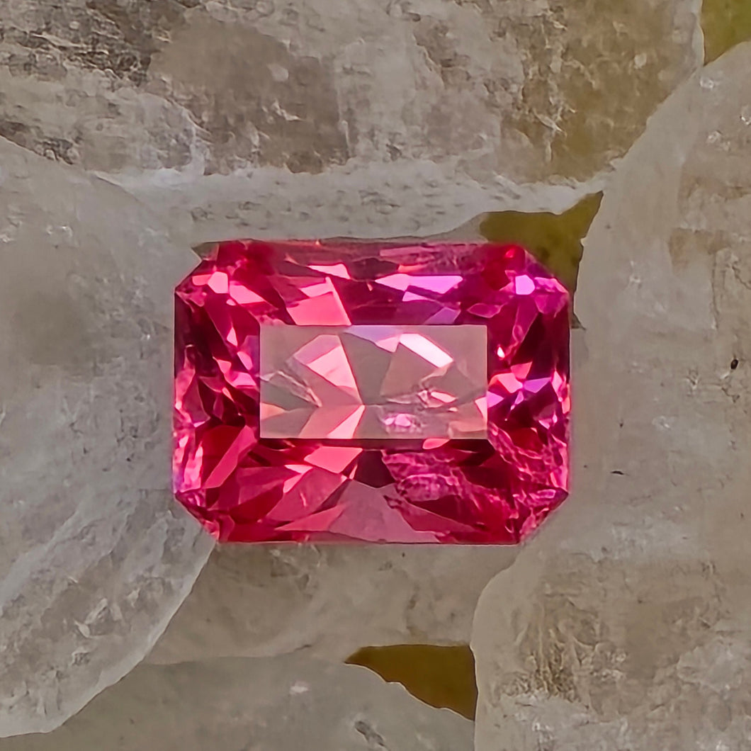 0.28 Carat Radiant Cut Pink Spinel from Mahenge Tanzania