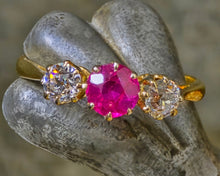 Load image into Gallery viewer, Antique Burma untreated Ruby ring
