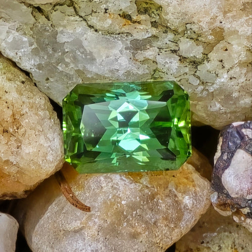 1.75 Carat Radiant Cut Blue Green Tourmaline from Afghanistan