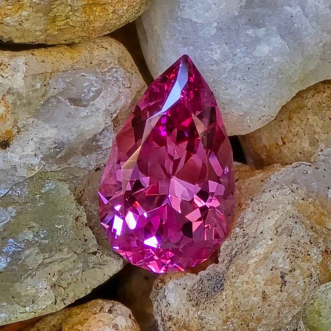 1.80 Carat Pear Shape Pink Spinel from Mahenge Tanzania