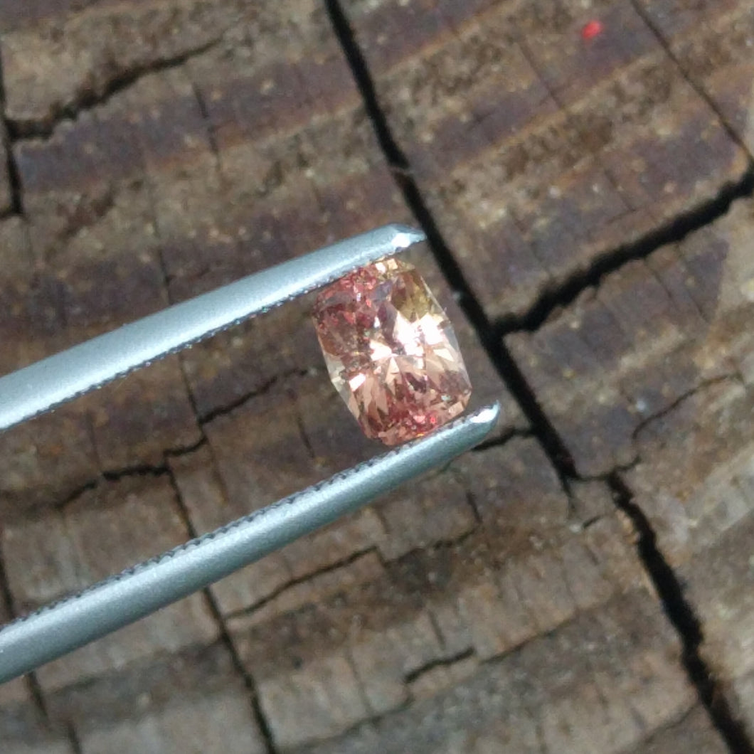0.45 Carat Untreated Cushion Cut Peach Sapphire