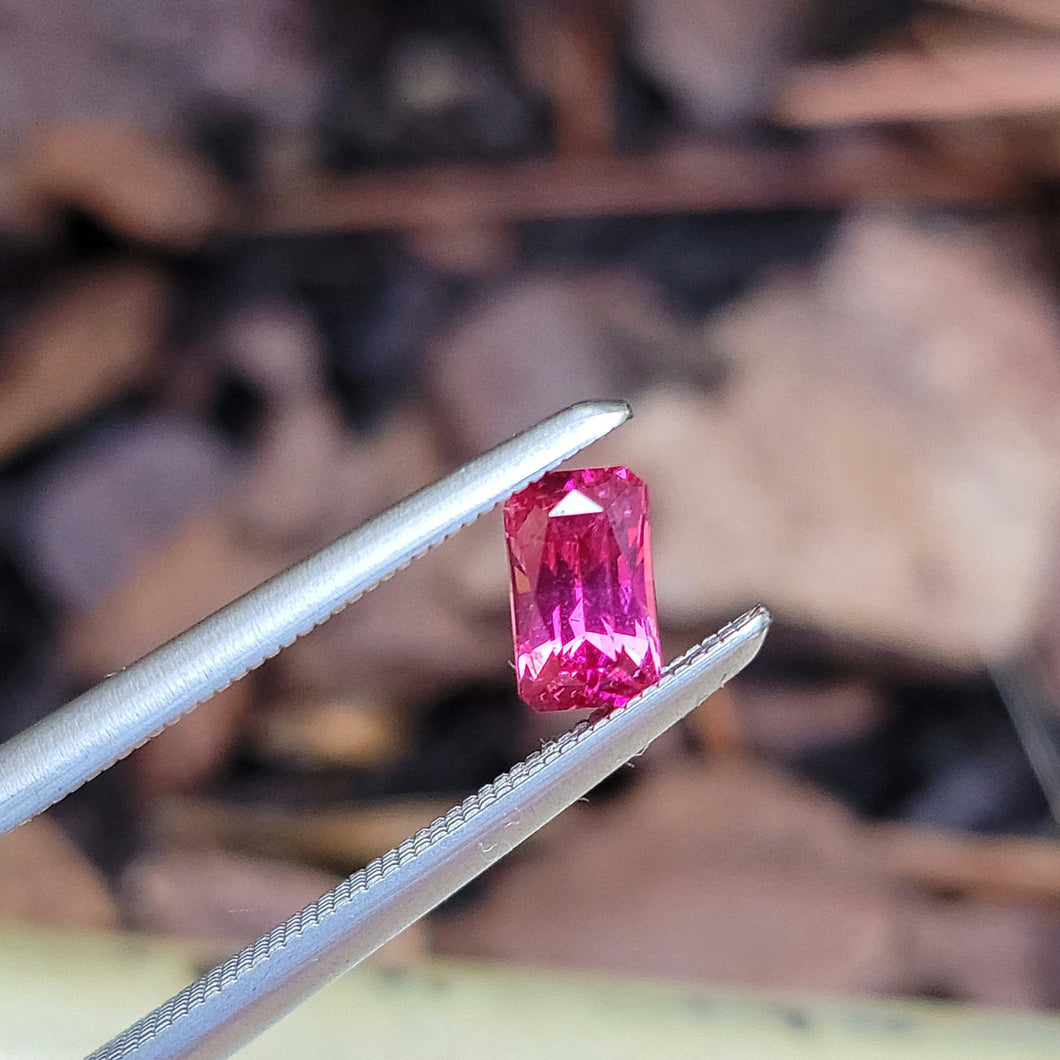 0.34 Carat Radiant Cut Red Spinel from Mahenge Tanzania