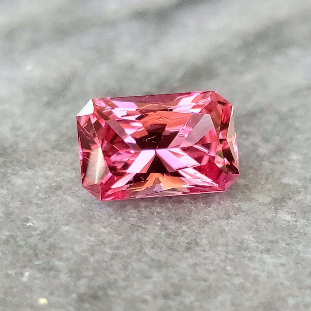 0.95 Carat Radiant Cut Pink Spinel from Mahenge Tanzania