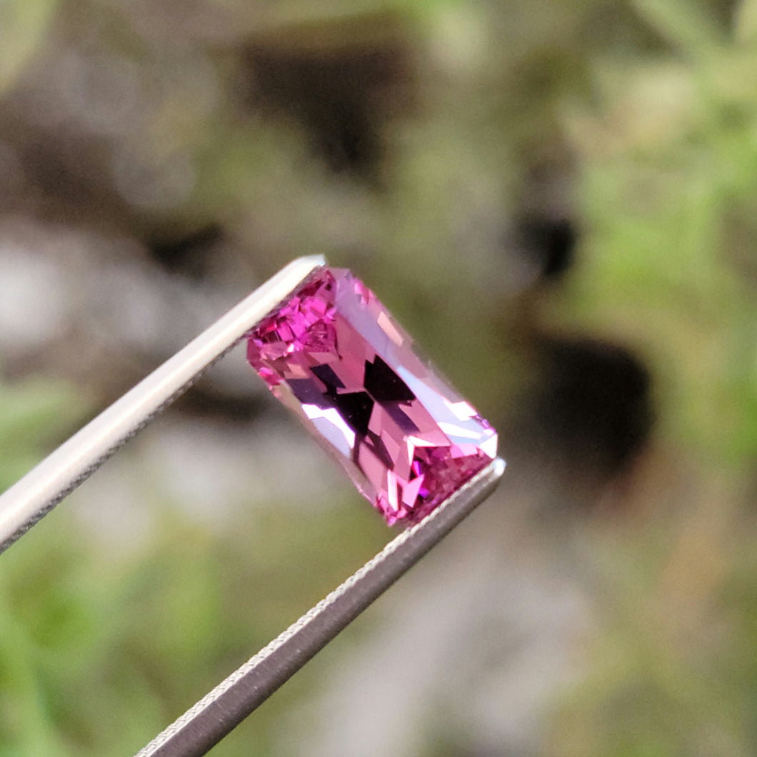 1.14 Carat Precision Rectangular Cut Purple-Pink Spinel from Mahenge, Tanzania