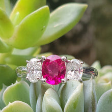 Load image into Gallery viewer, 1.18 Carat Burmese Ruby and Diamond Ring in Platinum, GIA Report
